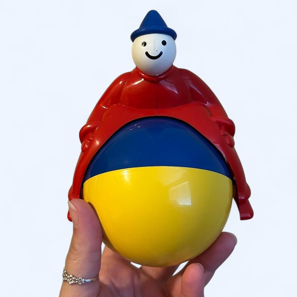 Vintage Clown Boy Balancing Toy Holland Kids Ambi Toy Magic Man Wobble Toy